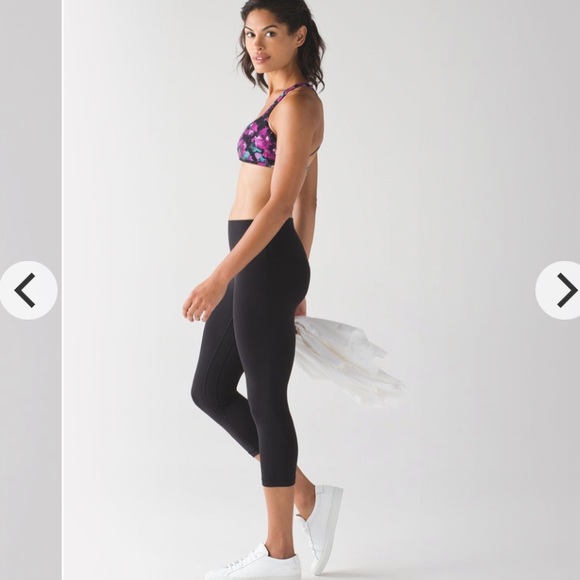 Lululemon 8 Free To Be Zen Bra Strappy Web Back Straps Multi Color Floral Purple - Picture 14 of 15